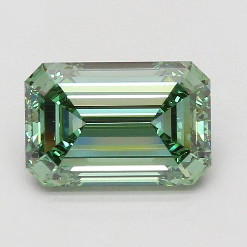 4.10 Ct. Fancy Vivid Green Emerald Lab Grown Diamond