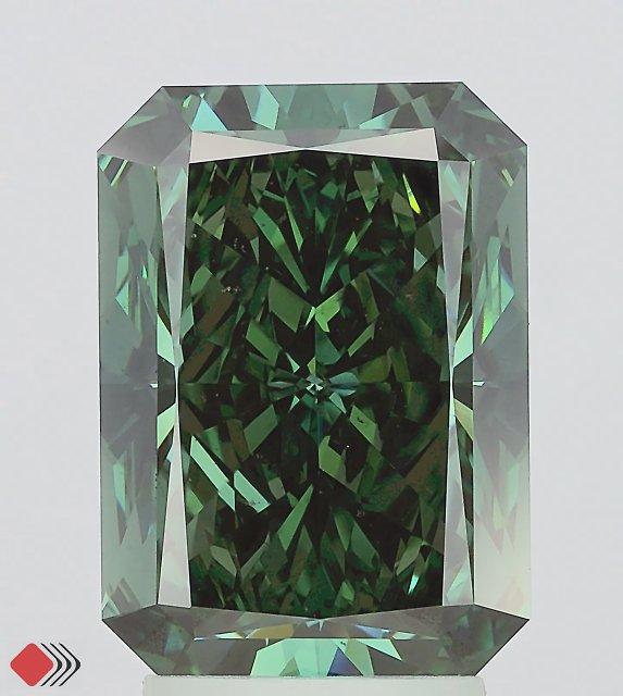 4.00 Ct. Fancy Vivid Green Radiant Lab Grown Diamond