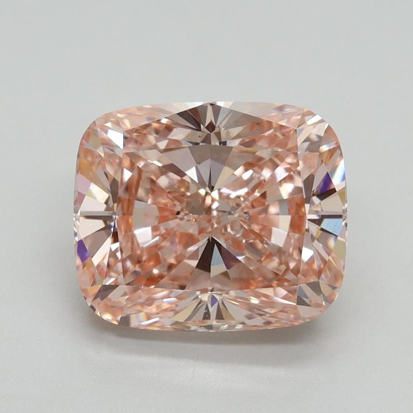 4.02 Ct. Fancy Vivid Pink Cushion Lab Grown Diamond