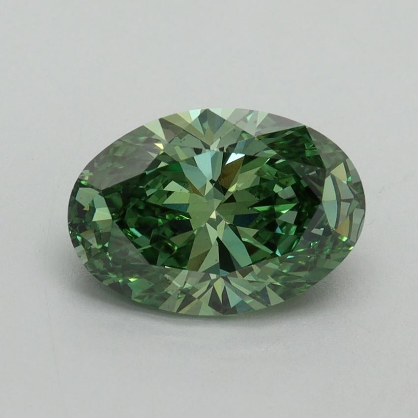 2.18 Ct. Fancy Vivid Pacific Green Oval Lab Grown Diamond