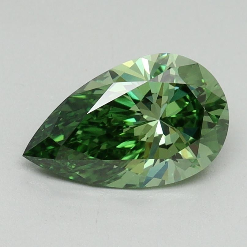 1.10 Ct. Fancy Vivid Pacific Green Pear Lab Grown Diamond