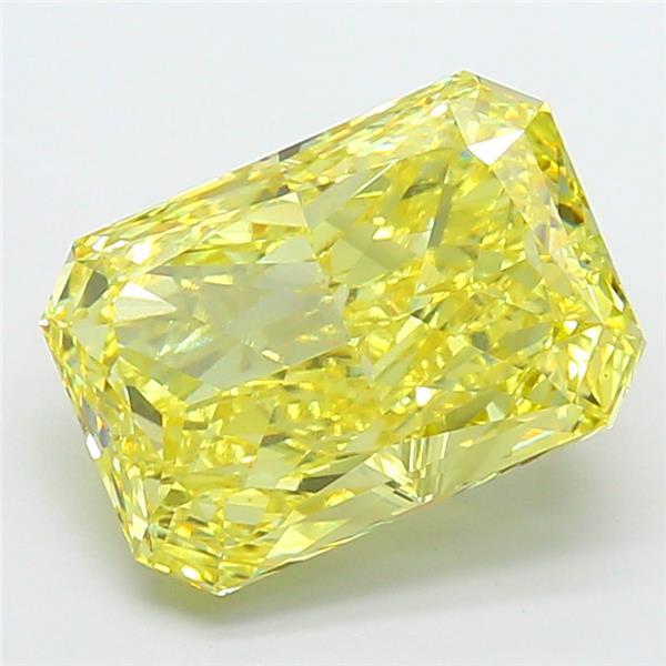 7.21 Ct. Fancy Vivid  Yellow Radiant Lab Grown Diamond