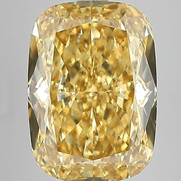 10.04 Ct. Fancy Intense  Yellow Cushion Lab Grown Diamond