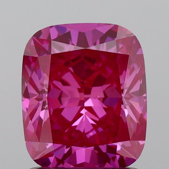 1.35 Ct. Fancy Vivid Pink Cushion Lab Grown Diamond