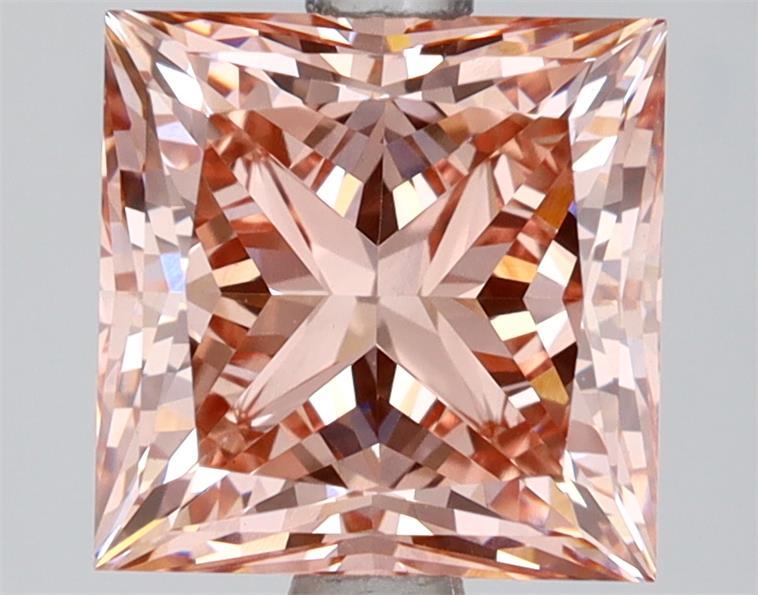 3.06 Ct. Fancy Intense Brownish Pink Princess Lab Grown Diamond