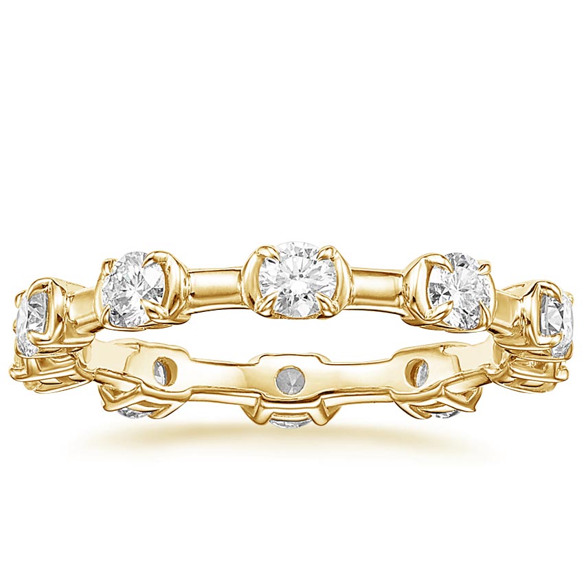 18K Yellow Gold Jade Trau Cavetta Diamond Eternity Ring, large top view
