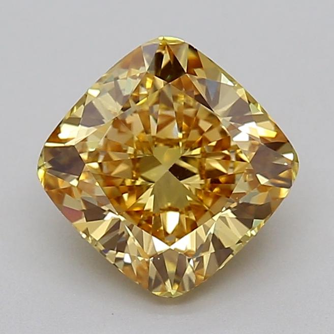 2.05 Ct. Fancy Vivid Yellow Cushion Lab Grown Diamond