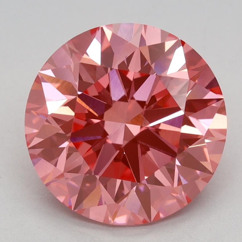3.07 Ct. Fancy Vivid Pink Round Lab Grown Diamond