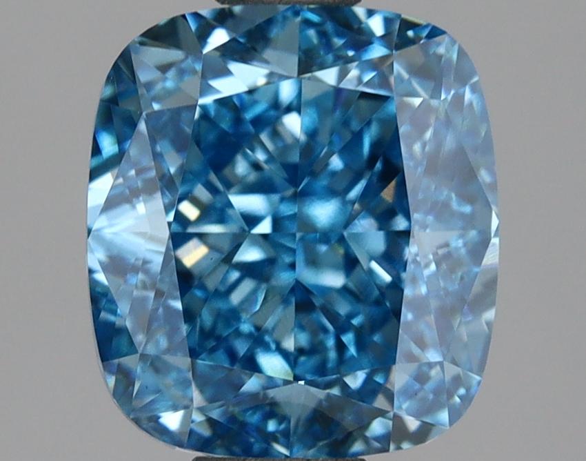 2.50 Ct. Fancy Vivid Blue Cushion Lab Grown Diamond