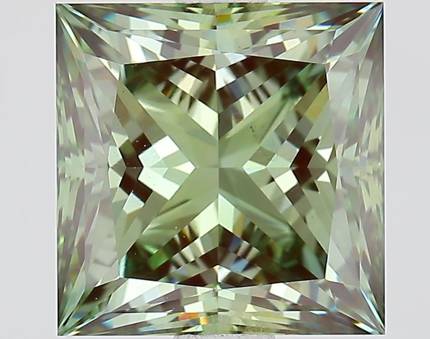 2.02 Ct. Fancy Vivid Green Princess Lab Grown Diamond