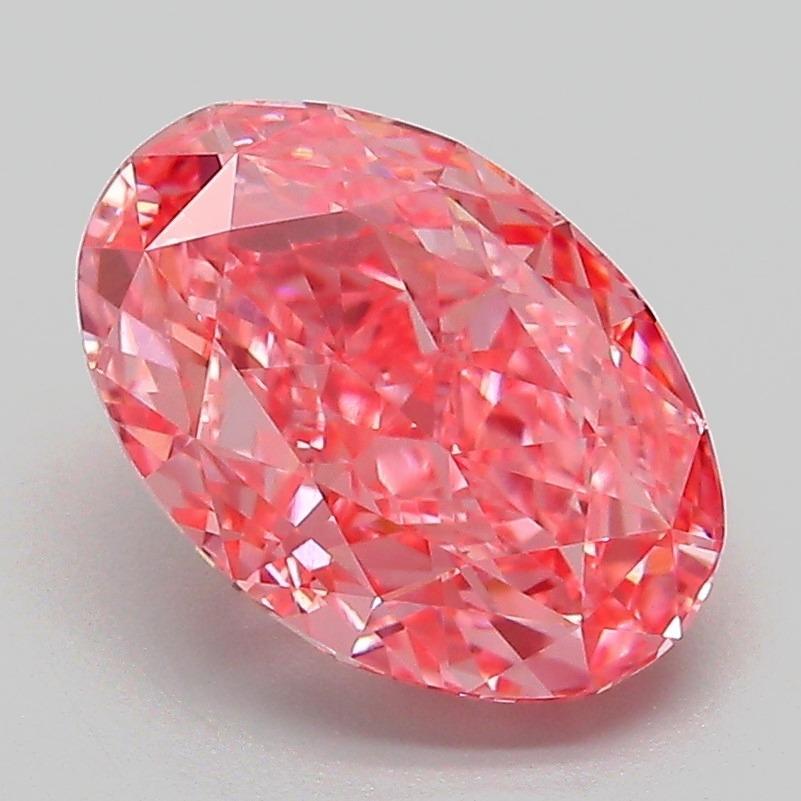 2.69 Ct. Fancy Vivid Pink Oval Lab Grown Diamond