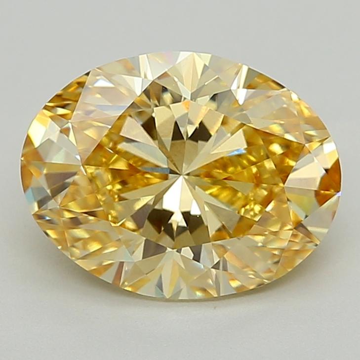 3.06 Ct. Fancy  Yellow Oval Lab Grown Diamond