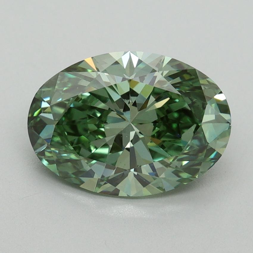 2.03 Ct. Fancy Vivid Green Oval Lab Grown Diamond
