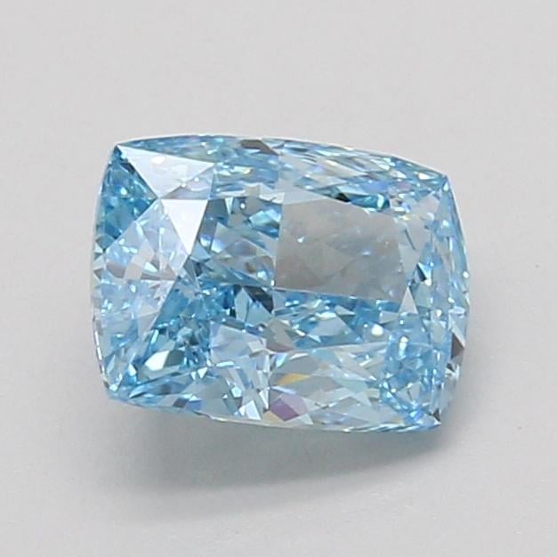 1.54 Ct. Fancy Vivid Blue Cushion Lab Grown Diamond