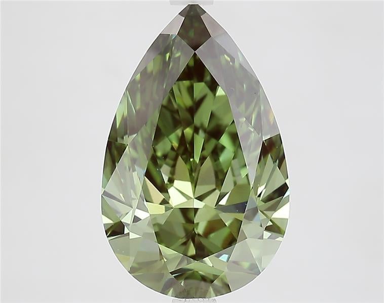 4.80 Ct. Fancy Vivid  Green Pear Lab Grown Diamond