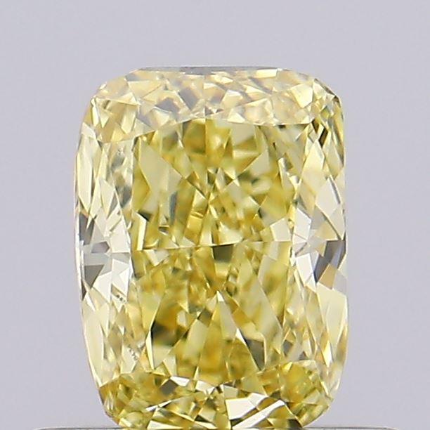0.53 Ct. Fancy Intense  Yellow Cushion Lab Grown Diamond