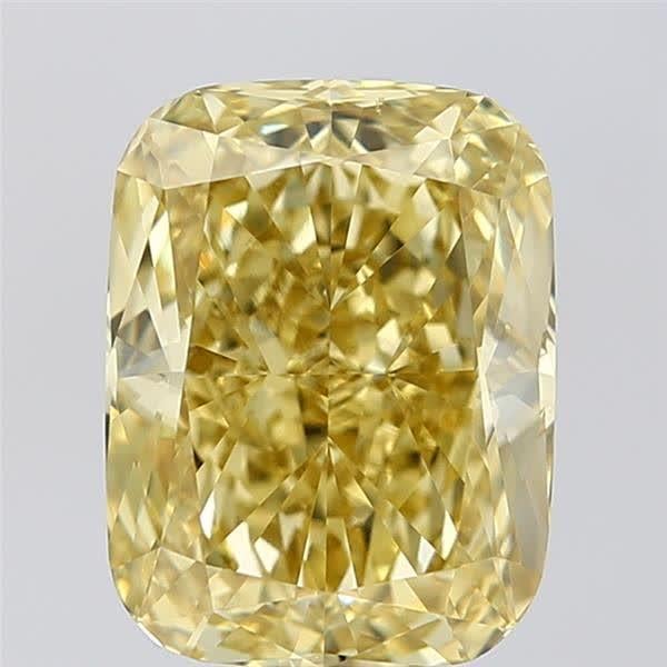 5.01 Ct. Fancy Intense Yellow Cushion Lab Grown Diamond