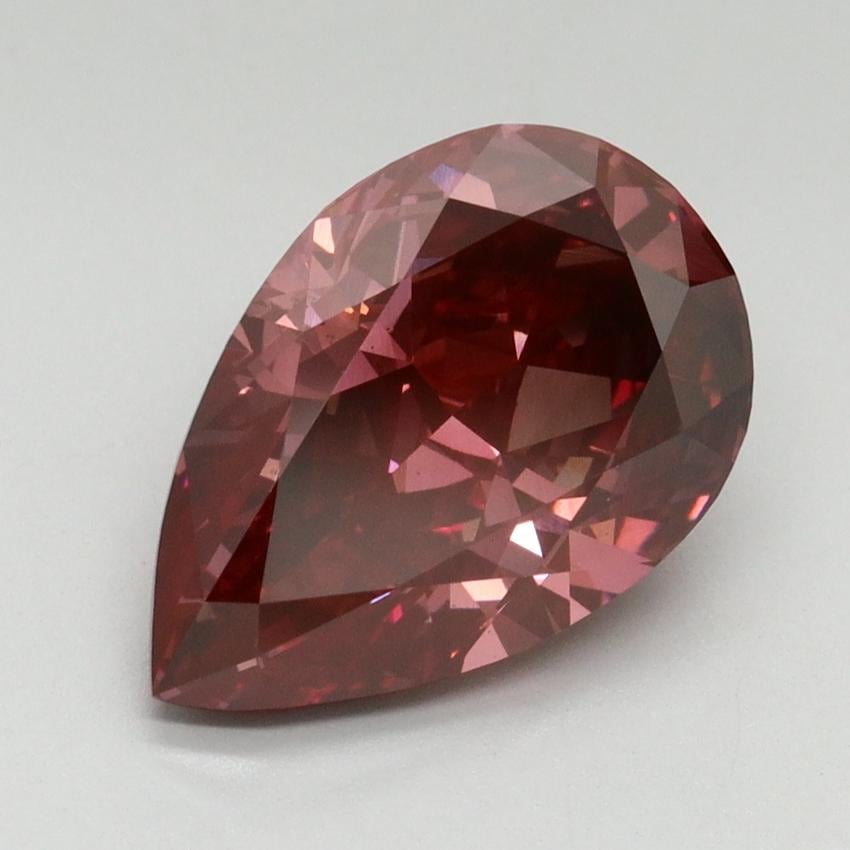 3.23 Ct. Fancy Vivid Red Pear Lab Grown Diamond