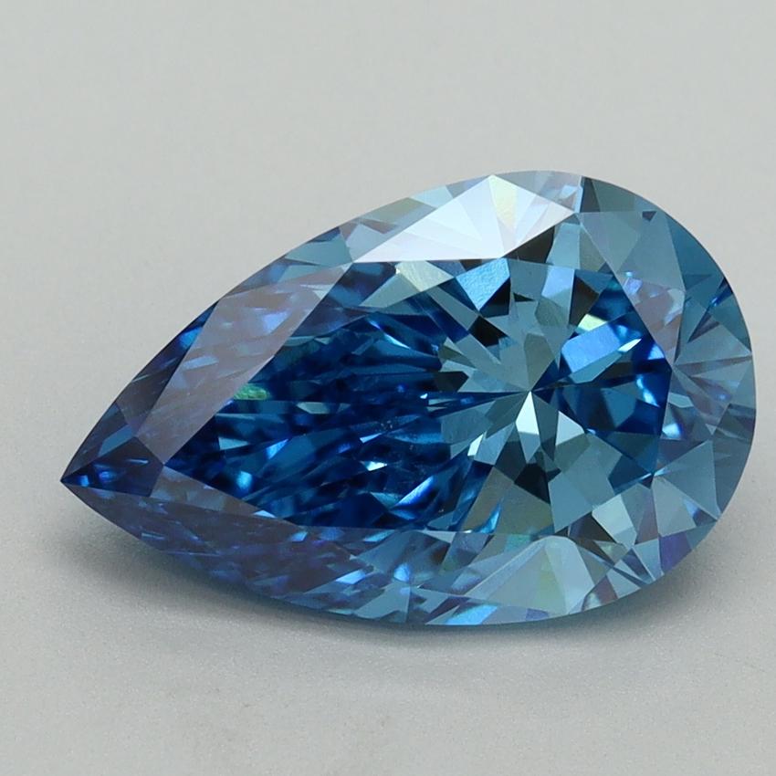 3.02 Ct. Fancy Vivid Blue Pear Lab Grown Diamond