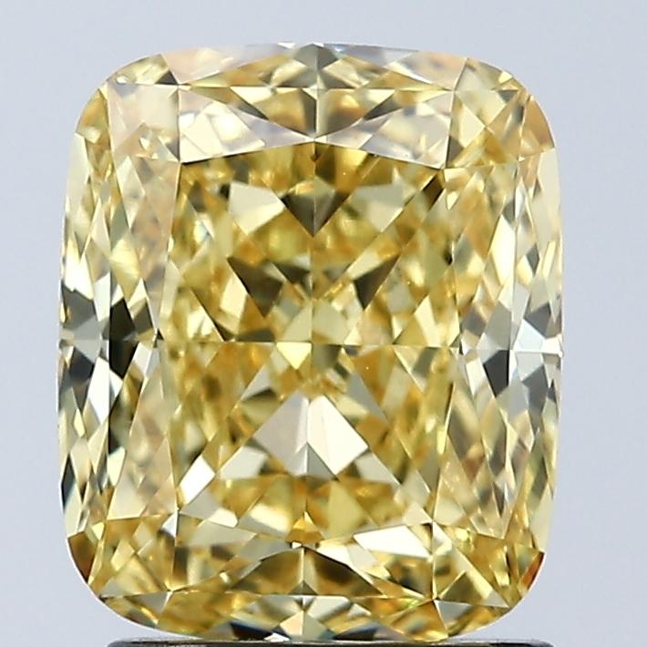 2.08 Ct. Fancy Vivid Yellow Cushion Lab Grown Diamond