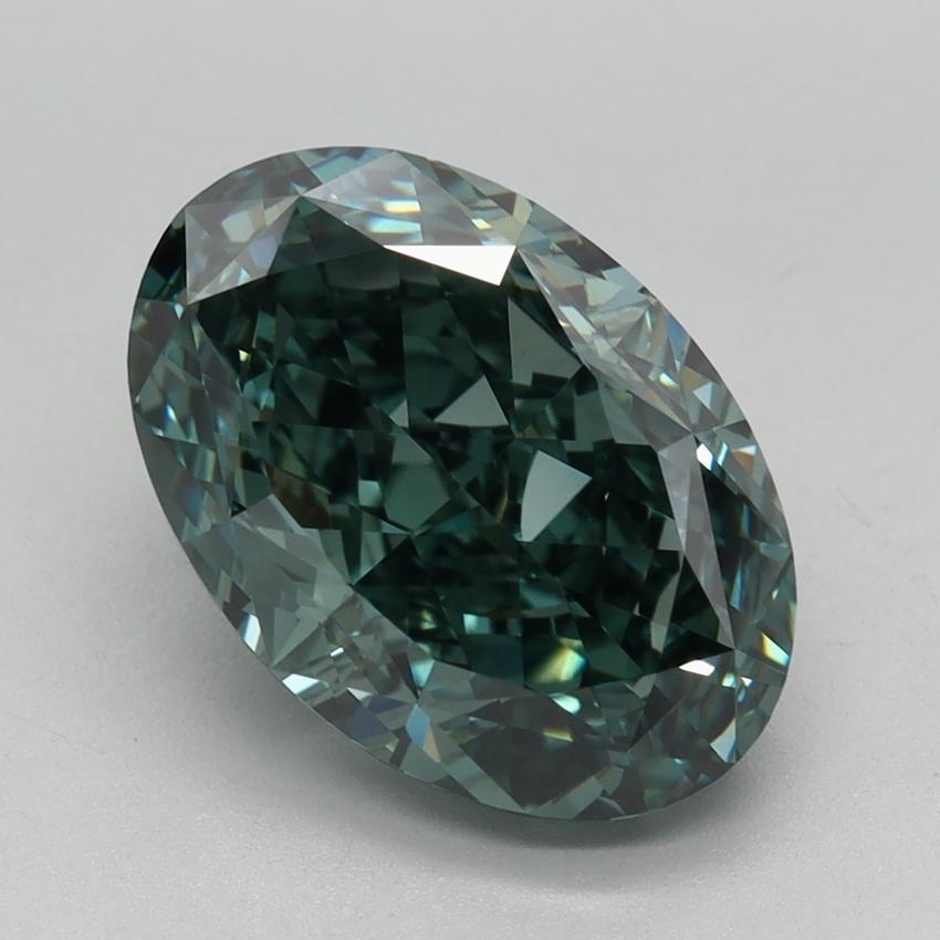 3.50 Ct. Fancy Vivid Green Oval Lab Grown Diamond