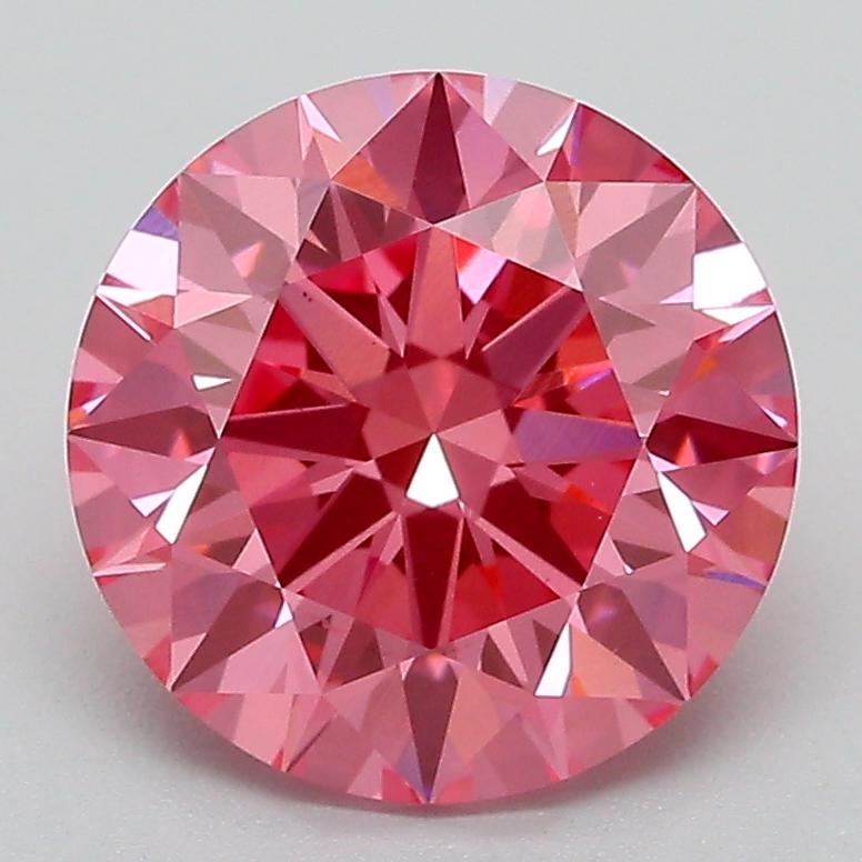 3.09 Ct. Fancy Vivid Pink Round Lab Grown Diamond
