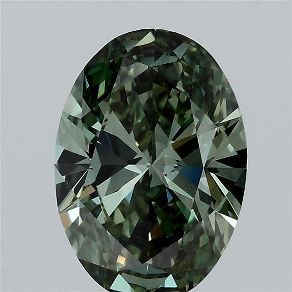 1.45 Ct. Fancy Vivid Green Oval Lab Grown Diamond