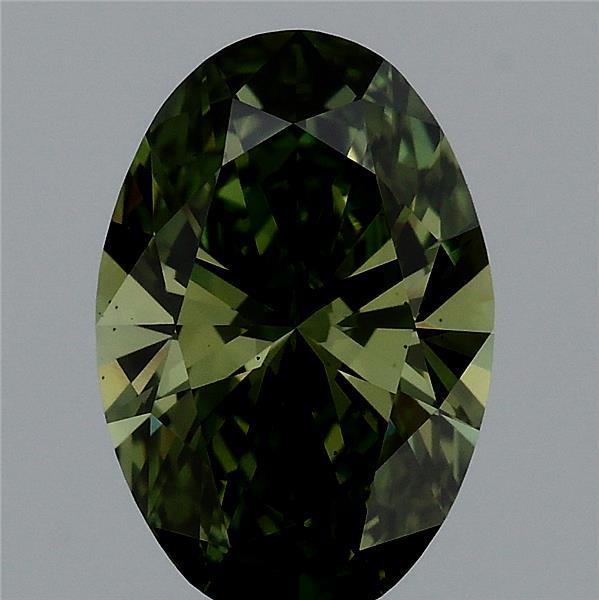 1.55 Ct. Fancy Vivid Green Oval Lab Grown Diamond