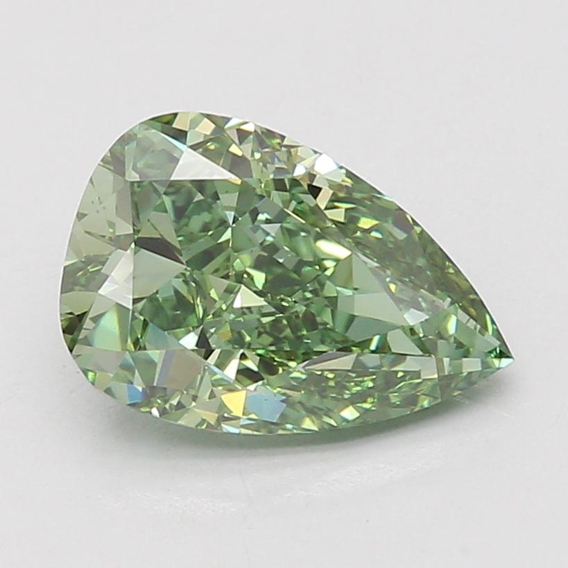 3.16 Ct. Fancy Vivid Green Pear Lab Grown Diamond