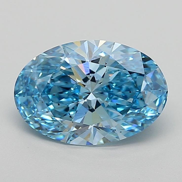 2.81 Ct. Fancy Vivid  Blue Oval Lab Grown Diamond