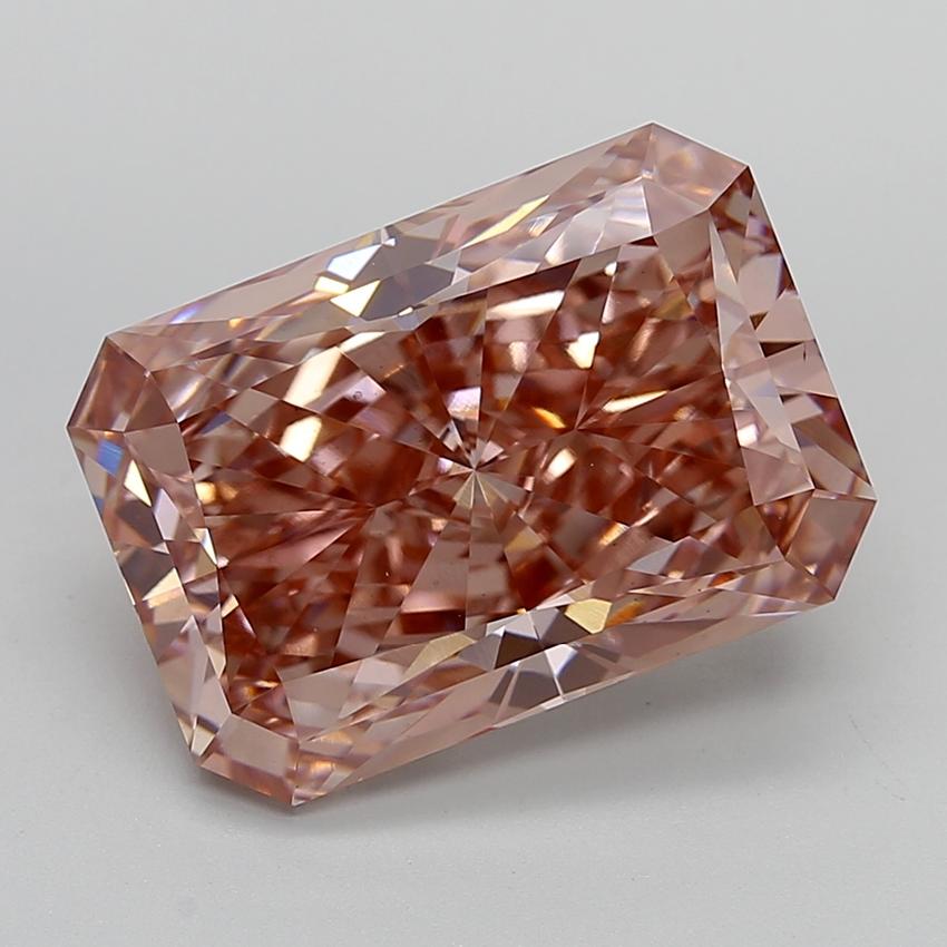 11.28 Ct. Fancy Vivid  Pink Radiant Lab Grown Diamond