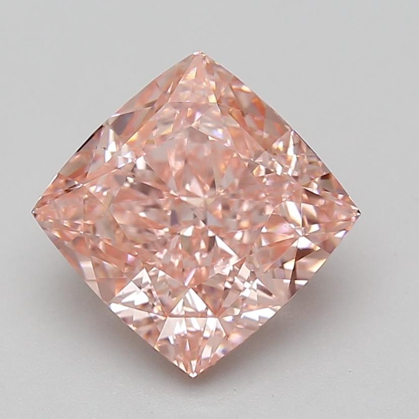 4.06 Ct. Fancy Vivid Pink Cushion Lab Grown Diamond