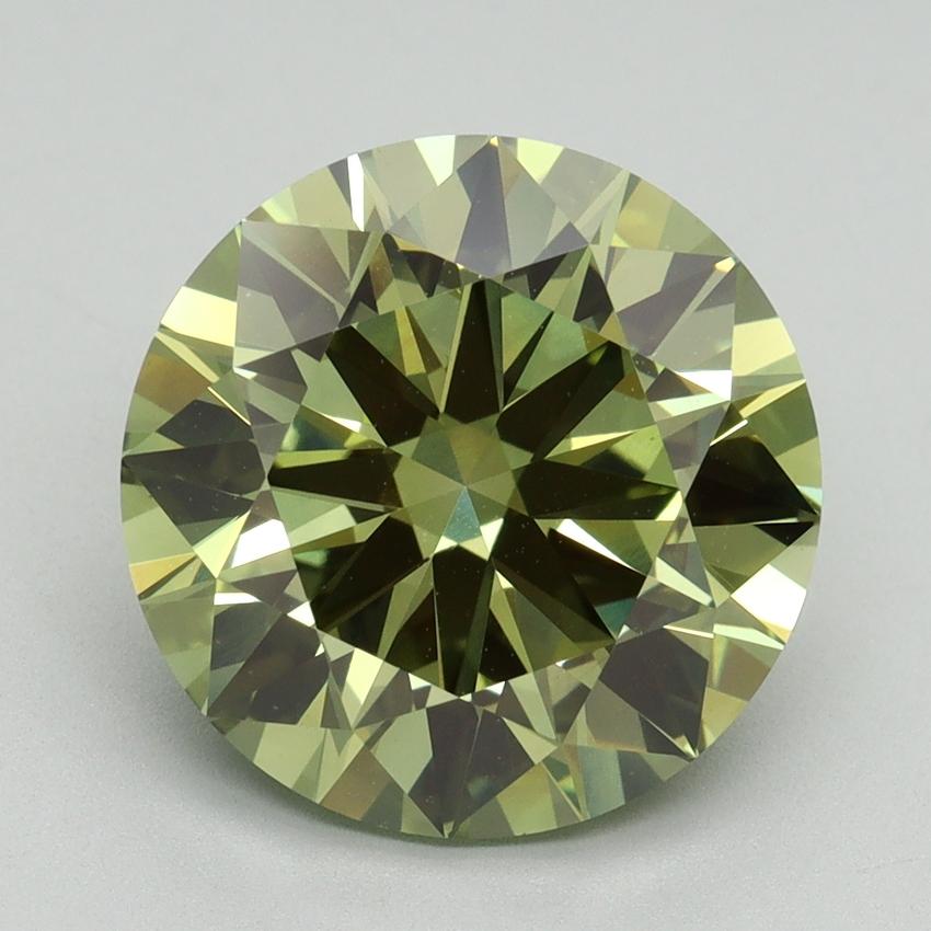 5.17 Ct. Fancy Vivid Green Round Lab Grown Diamond
