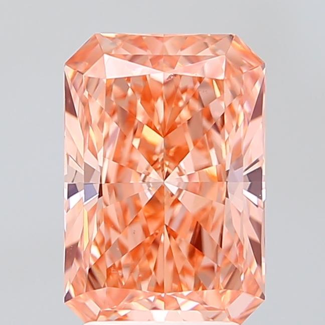 3.03 Ct. Fancy Vivid Orangy Pink Radiant Lab Grown Diamond