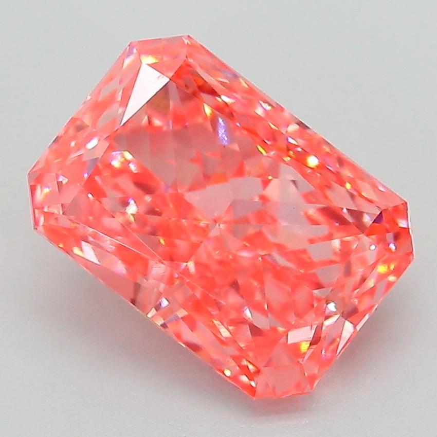 3.12 Ct. Fancy Vivid Pink Radiant Lab Grown Diamond