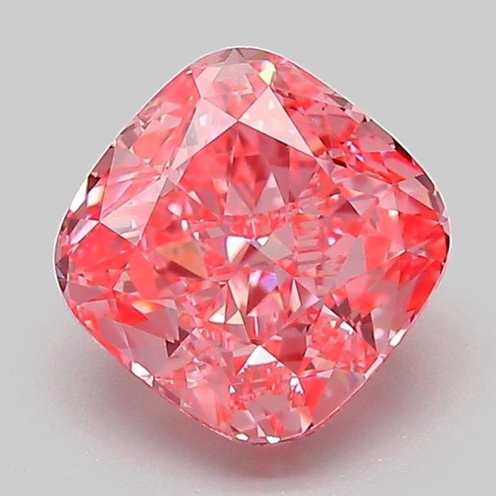 2.01 Ct. Fancy Vivid Pink Cushion Lab Grown Diamond