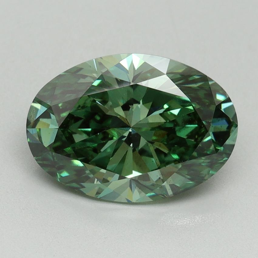 3.00 Ct. Fancy Vivid Green Oval Lab Grown Diamond