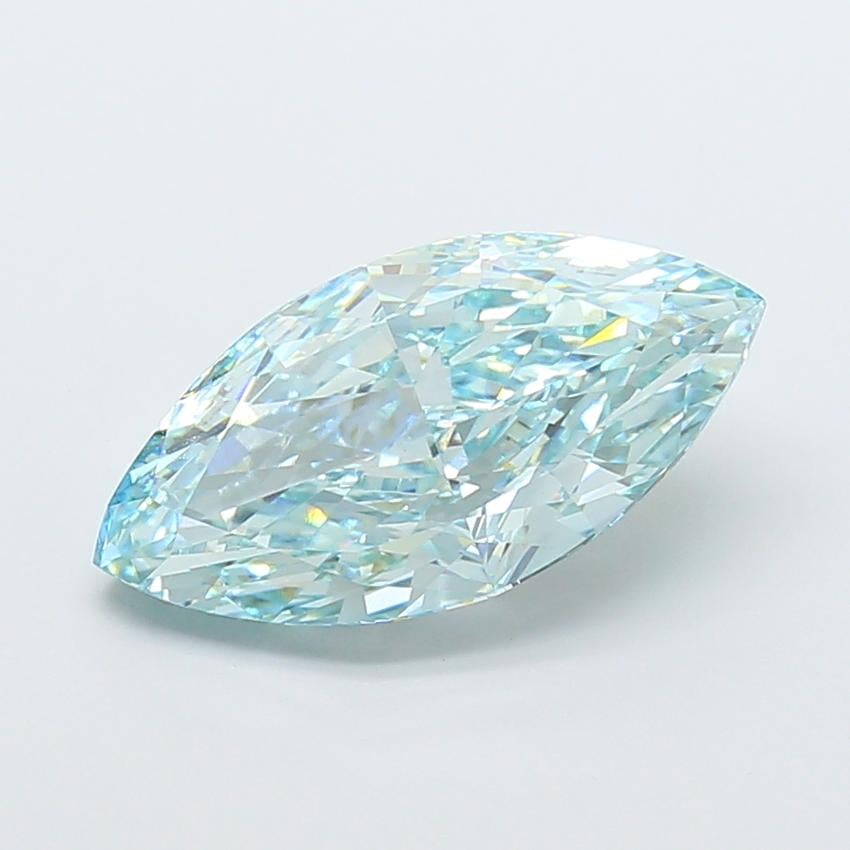 7.04 Ct. Fancy Vivid  Green Marquise Lab Grown Diamond