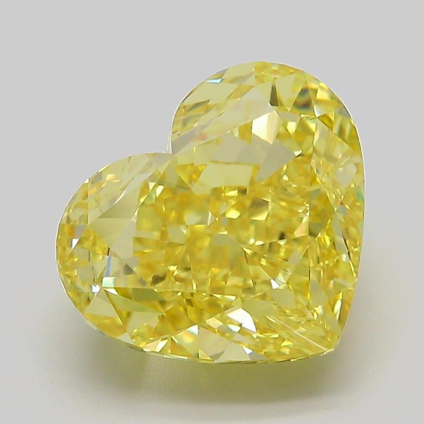 6.57 Ct. Fancy Vivid Yellow Heart Lab Grown Diamond