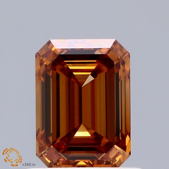 0.88 Ct. Fancy Intense Brownish Orange Emerald Lab Grown Diamond