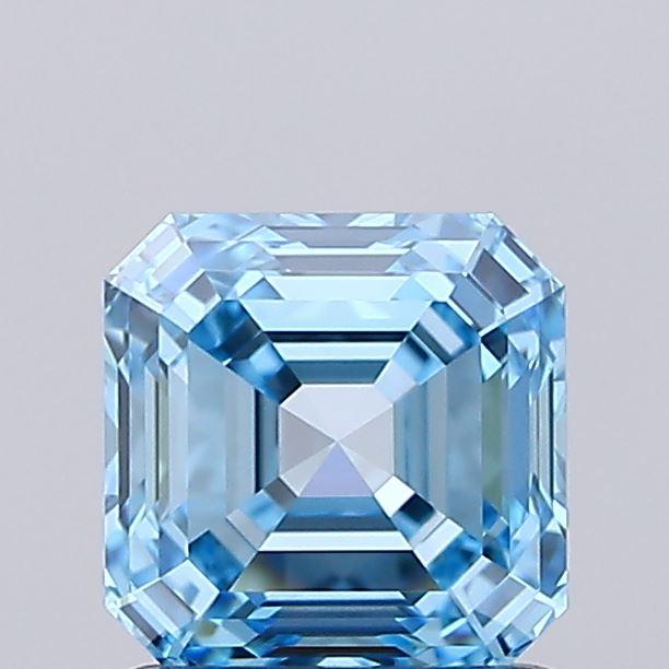 1.10 Ct. Fancy Vivid Blue Asscher Lab Grown Diamond