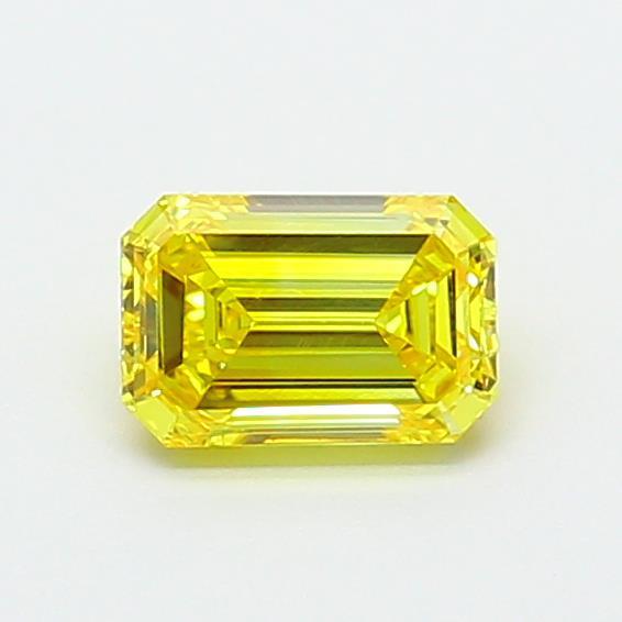 0.69 Ct. Fancy Vivid Yellow Emerald Lab Grown Diamond