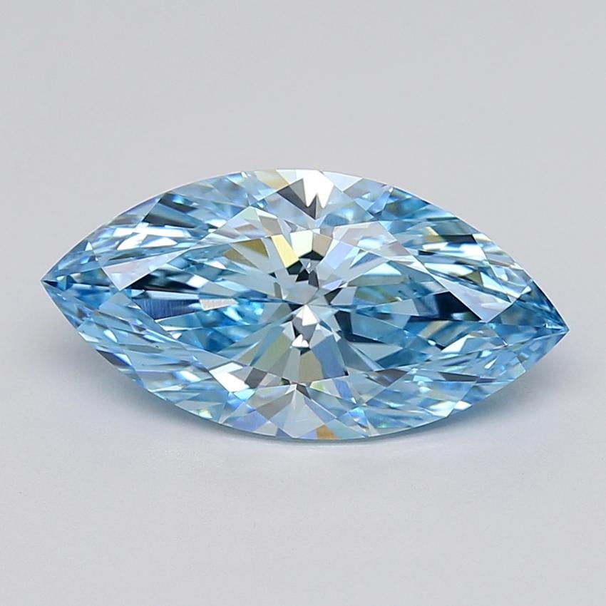 4.08 Ct. Fancy Vivid  Blue Marquise Lab Grown Diamond