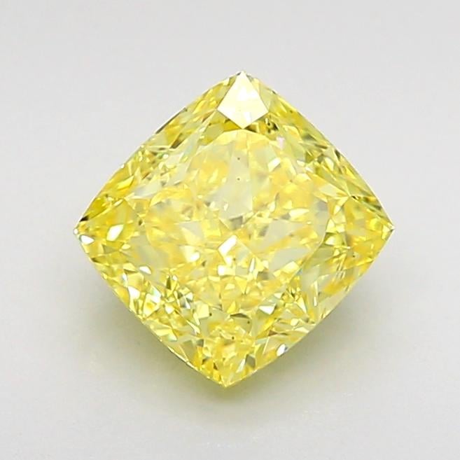 1.51 Ct. Fancy Vivid  Yellow Cushion Lab Grown Diamond
