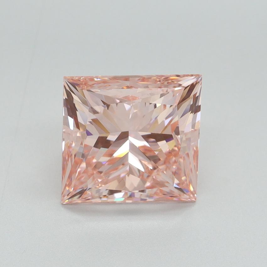 4.11 Ct. Fancy Vivid Pink Princess Lab Grown Diamond