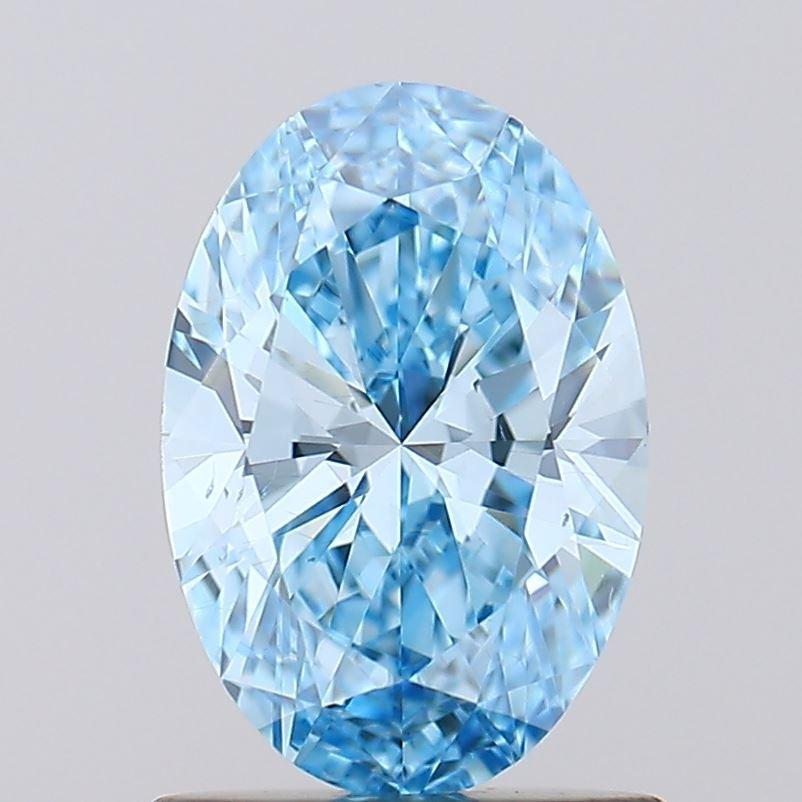 0.99 Ct. Fancy Vivid Blue Oval Lab Grown Diamond