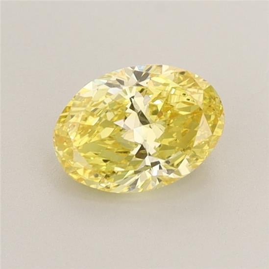 0.76 Ct. Fancy Vivid Yellow Oval Lab Grown Diamond