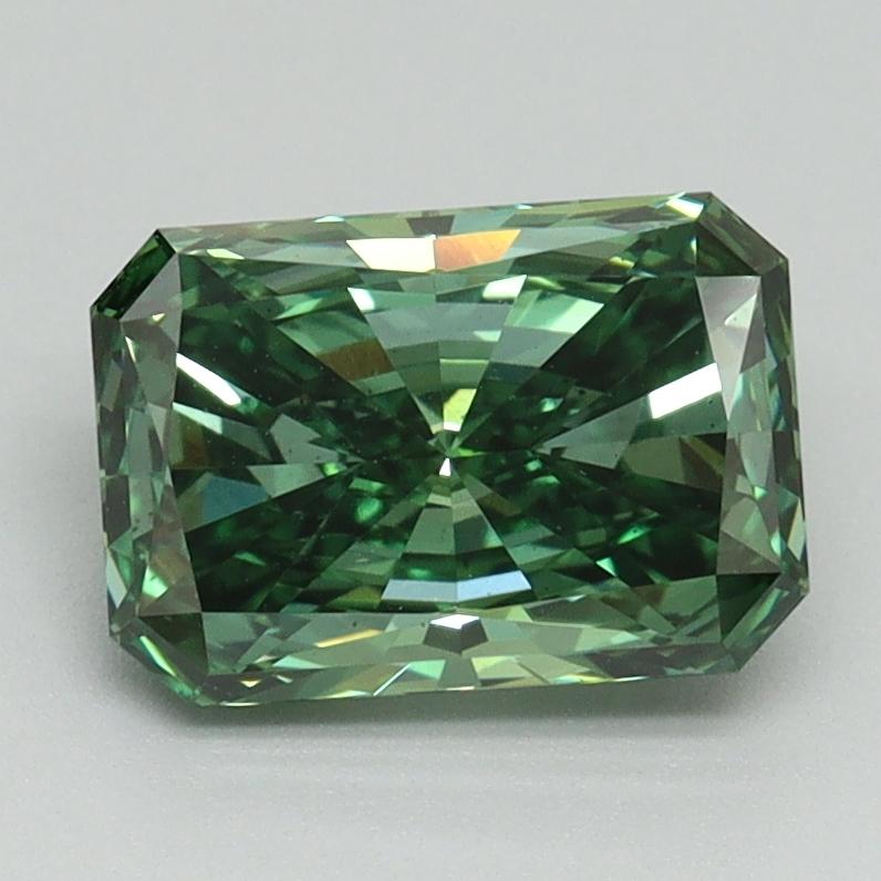 1.59 Ct. Fancy Vivid Green Radiant Lab Grown Diamond