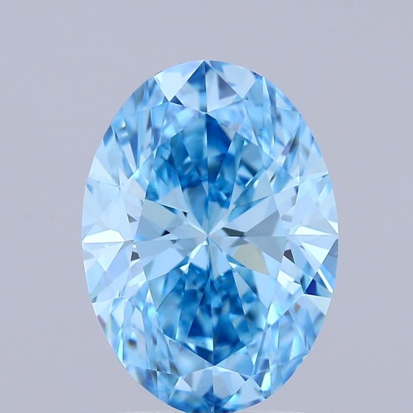 2.50 Ct. Fancy Vivid Blue Oval Lab Grown Diamond