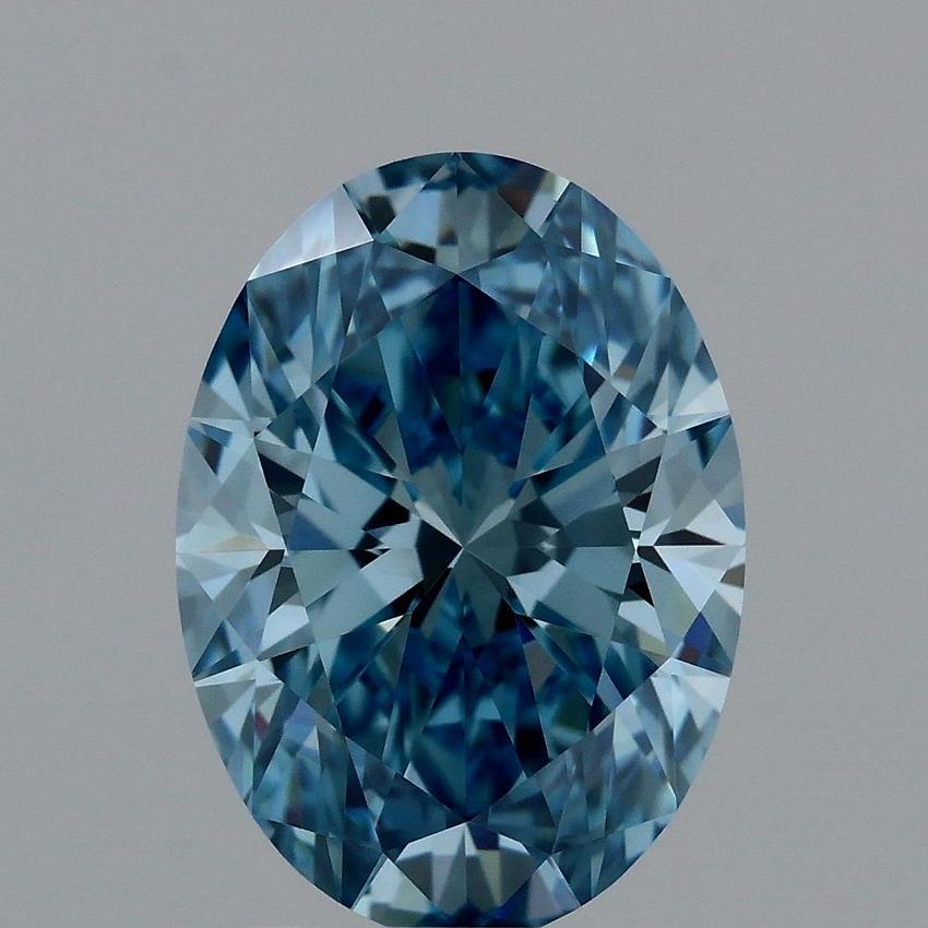 2.52 Ct. Fancy Vivid Blue Oval Lab Grown Diamond